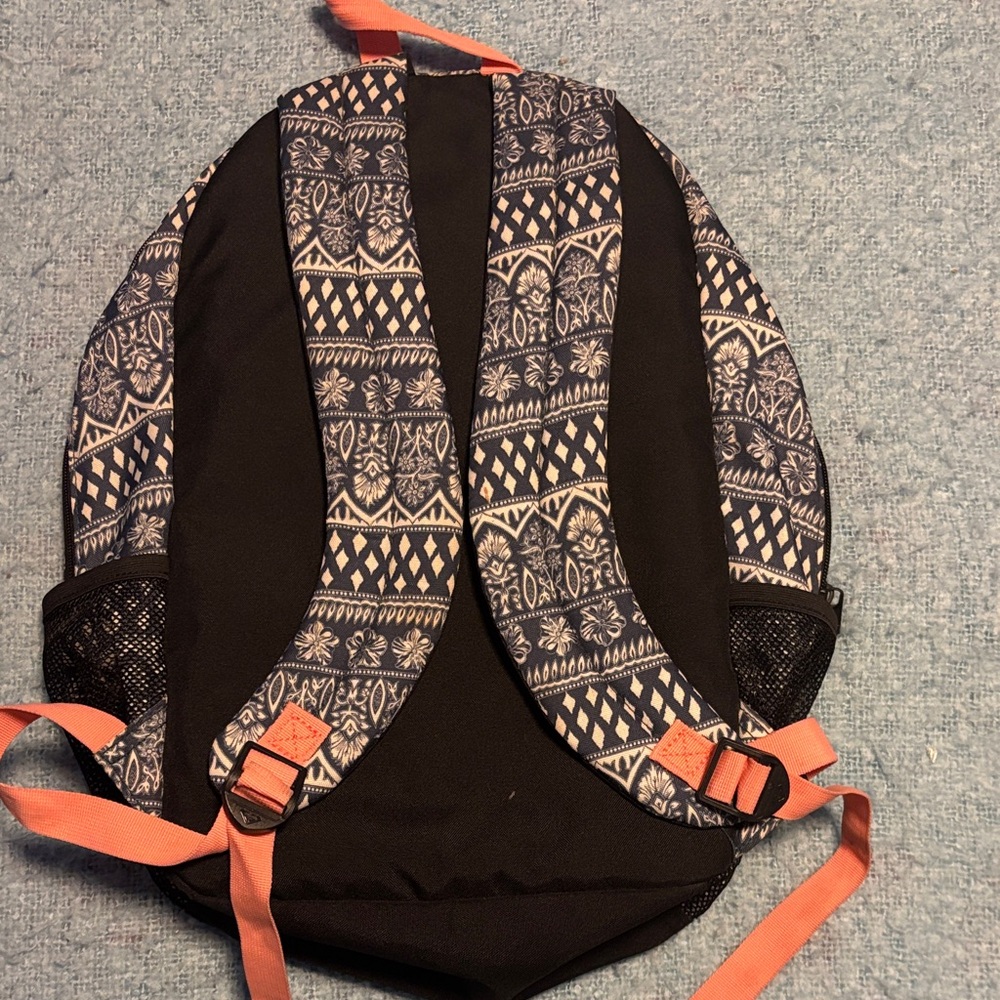 Roxy Black And Orange Patterned Backpack - image 5
